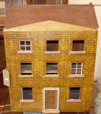 Lot 1159 - A painted three-storey dolls house in the...