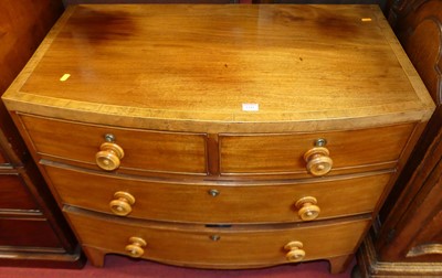 Lot 1181 - A Regency mahogany and crossbanded bowfront...