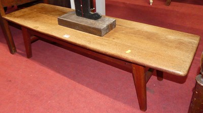 Lot 1226 - A 1960s teak low coffee table, length 117cm,...
