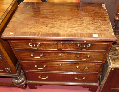 Lot 1201 - A George III mahogany and crossbanded chest of...