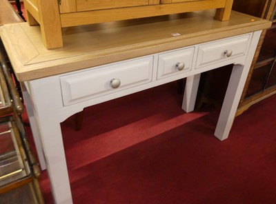 Lot 1230 - A contemporary blond oak and pale grey painted...