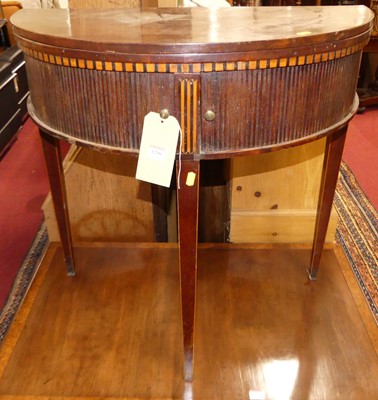 Lot 1206 - A 19th century demi-lune fold-over tea table,...