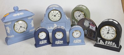 Lot 520 - A collection of Wedgwood Jasperware mantel clocks