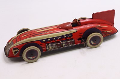 Lot 1861 - Wells (UK), pre-war tinplate clockwork racing...