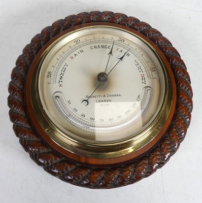 Lot 504 - A Negretti & Zambra London No.14725 oak cased...