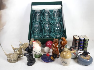 Lot 494 - A collection of empty whisky miniature bottles,...