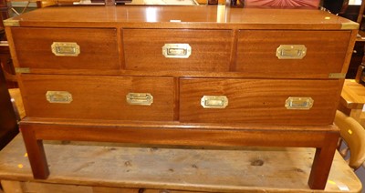 Lot 1234 - A contemporary mahogany and flush brass bound...