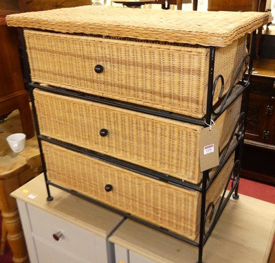 Lot 1236 - A contemporary black painted wired metal and...