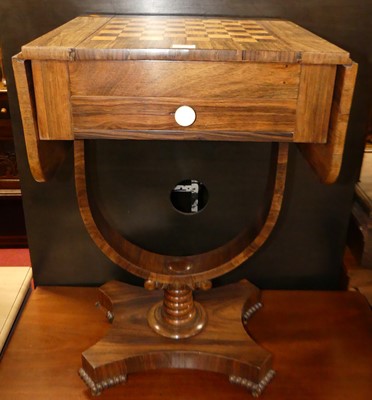 Lot 1238 - A William IV rosewood and satinwood inlaid...
