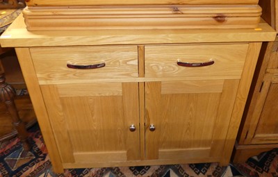 Lot 1246 - A contemporary blond oak small double door...