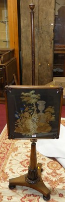 Lot 1256 - A William IV rosewood and needlework tapestry...
