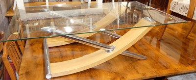 Lot 1258 - A contemporary heavy plate glass topped...