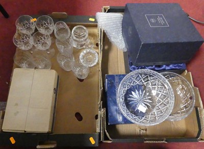 Lot 580 - Two boxes of various cut glass items to...