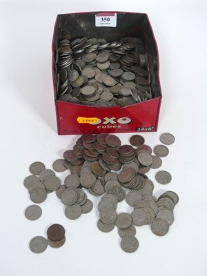Lot 350 - A quantity of six pence piece coins