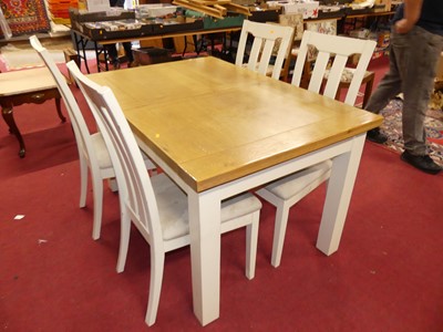 Lot 1264 - A contemporary blond oak and white painted...