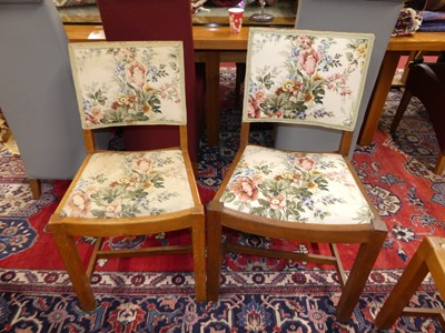 Lot 1266 - A set of six 19th century oak floral pad back...