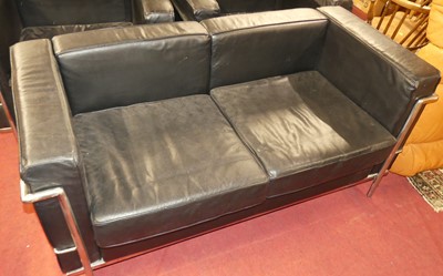 Lot 1271 - After Le Corbusier - an LC2 three-piece suite,...