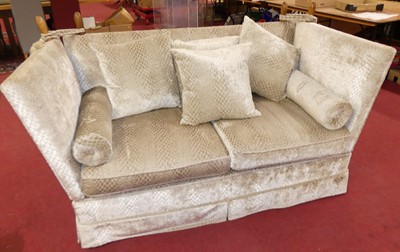 Lot 1278 - A contemporary plush velour fabric upholstered...