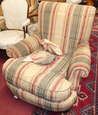 Lot 1283 - A pair of contemporary chequered fabric...