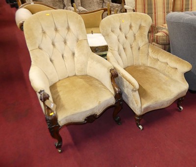 Lot 1287 - A mid-Victorian carved rosewood framed and...