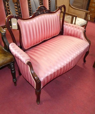 Lot 1292 - A late Victorian mahogany framed and pink...