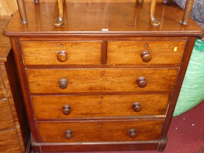 Lot 1299 - A mid-Victorian mahogany round cornered chest...