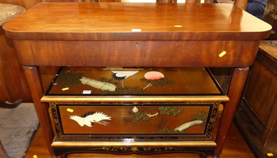 Lot 1306 - A Victorian mahogany D-shaped single drawer...