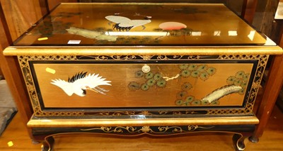 Lot 1307 - A contemporary Japanese black lacquered gilt...