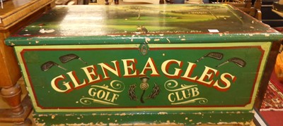 Lot 1315 - A painted pine hinge topped tool chest, having...