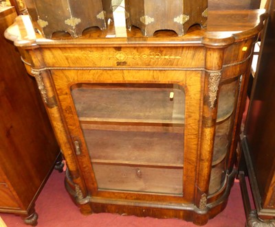 Lot 1324 - A mid-Victorian figured walnut, floral...