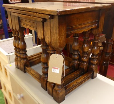 Lot 1327 - A contemporary joined oak nest of three...