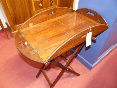 Lot 1336 - A mahogany butler's tray on stand, the tray...