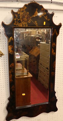 Lot 1341 - A Japanese style black lacquered shaped wall...