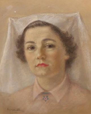 Lot 1034 - William McKibben - Portrait of a young nurse,...
