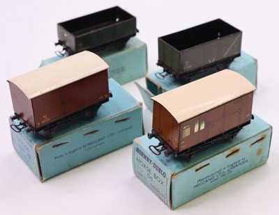 Lot 244 - Four Hornby Dublo NE pre-war wagons, to...