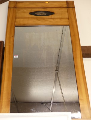 Lot 1007 - Contemporary fruitwood framed wall mirror,...