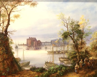 Lot 1020 - Reproduction oil on panel depicting...