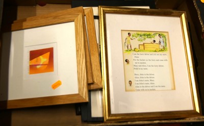 Lot 1065 - A box of assorted pictures and prints, to...