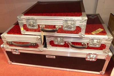 Lot 1068 - Assorted brushed aluminium bound musical...