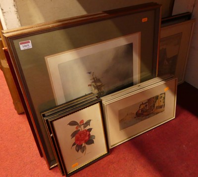 Lot 1069 - Assorted prints, to include botanical examples,...