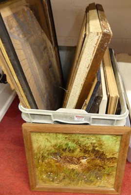 Lot 1073 - A box of assorted pictures and prints, to...