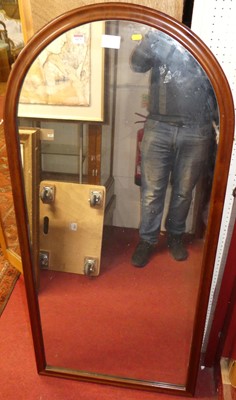 Lot 1075 - A Victorian mahogany framed oval topped mirror,...