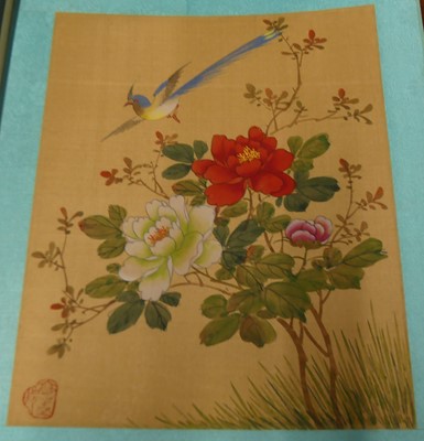 Lot 1080 - A 20th century Chinese watercolour on silk,...