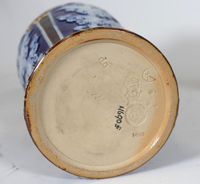 Lot 119 - A Royal Doulton Lambeth vase, having blue...