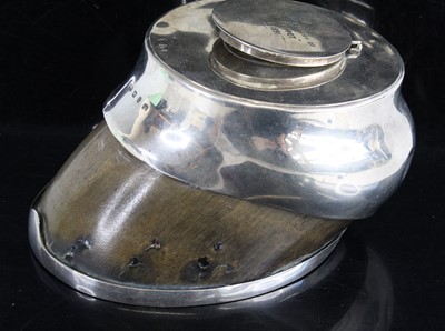 Lot 837 - A late Victorian horse hoof inkwell, having a...