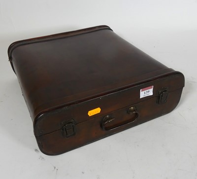 Lot 110 - A wooden three-division wine bottle box,...