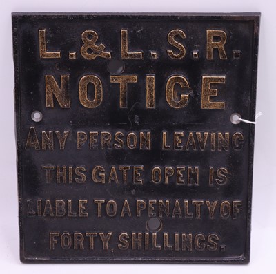 Lot 61 - Reproduction L and L.S.R Notice Sign, to read...