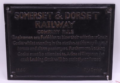 Lot 60 - Somerset and Dorset Railway, Company Rule cast...