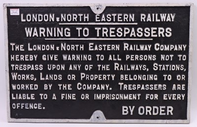 Lot 59 - London North Eastern Railway cast iron...