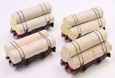 Lot 12 - Four Mamod log wagons all unboxed, one missing...